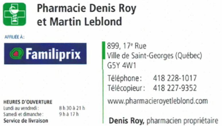 Logo Pharmacie D.Roy et M. Leblond